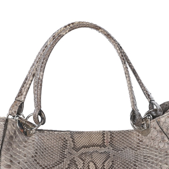 Cape Cobra Grey Snakeskin Large Shoulder Bag - Picture 5 of 12